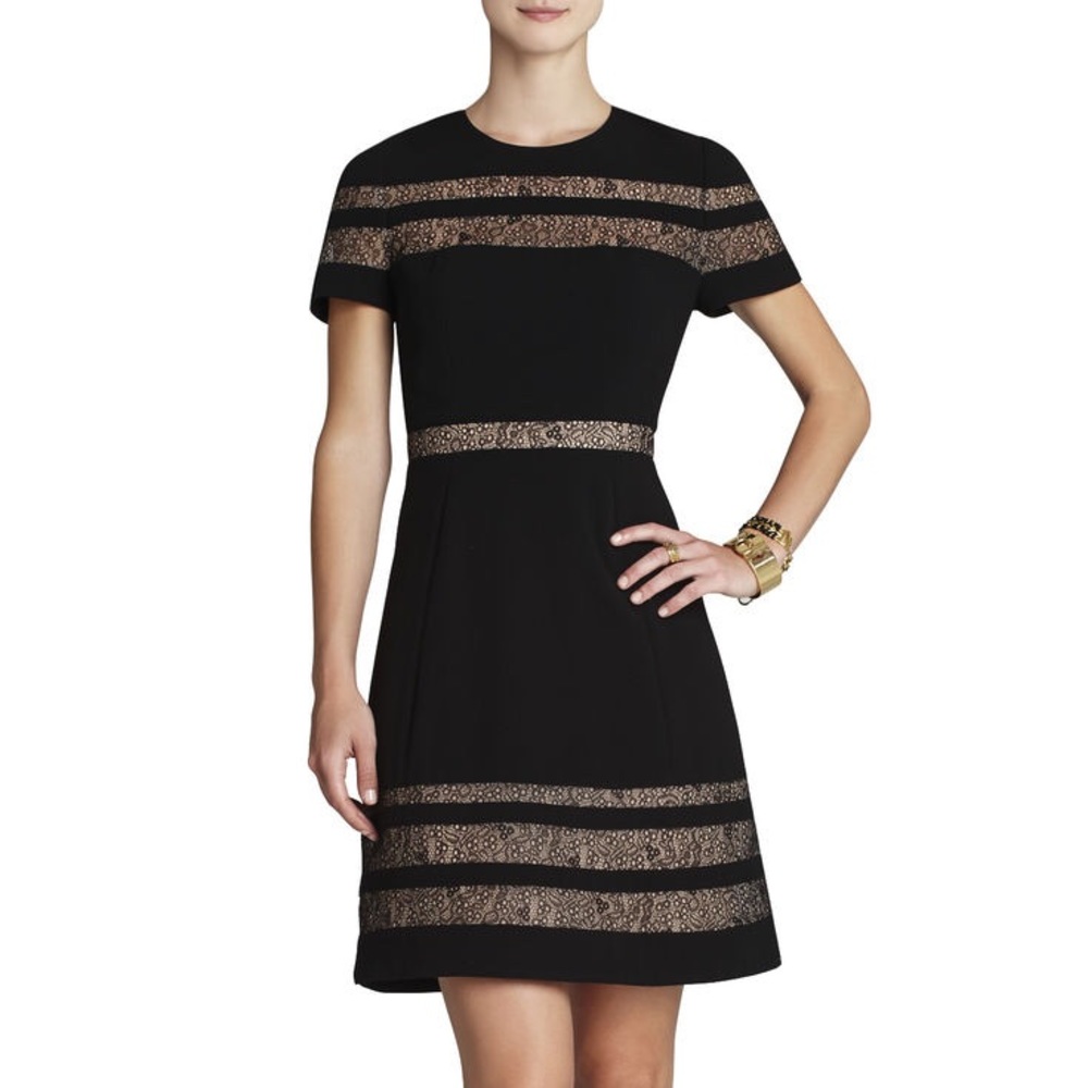 BCBG lace-insert dress